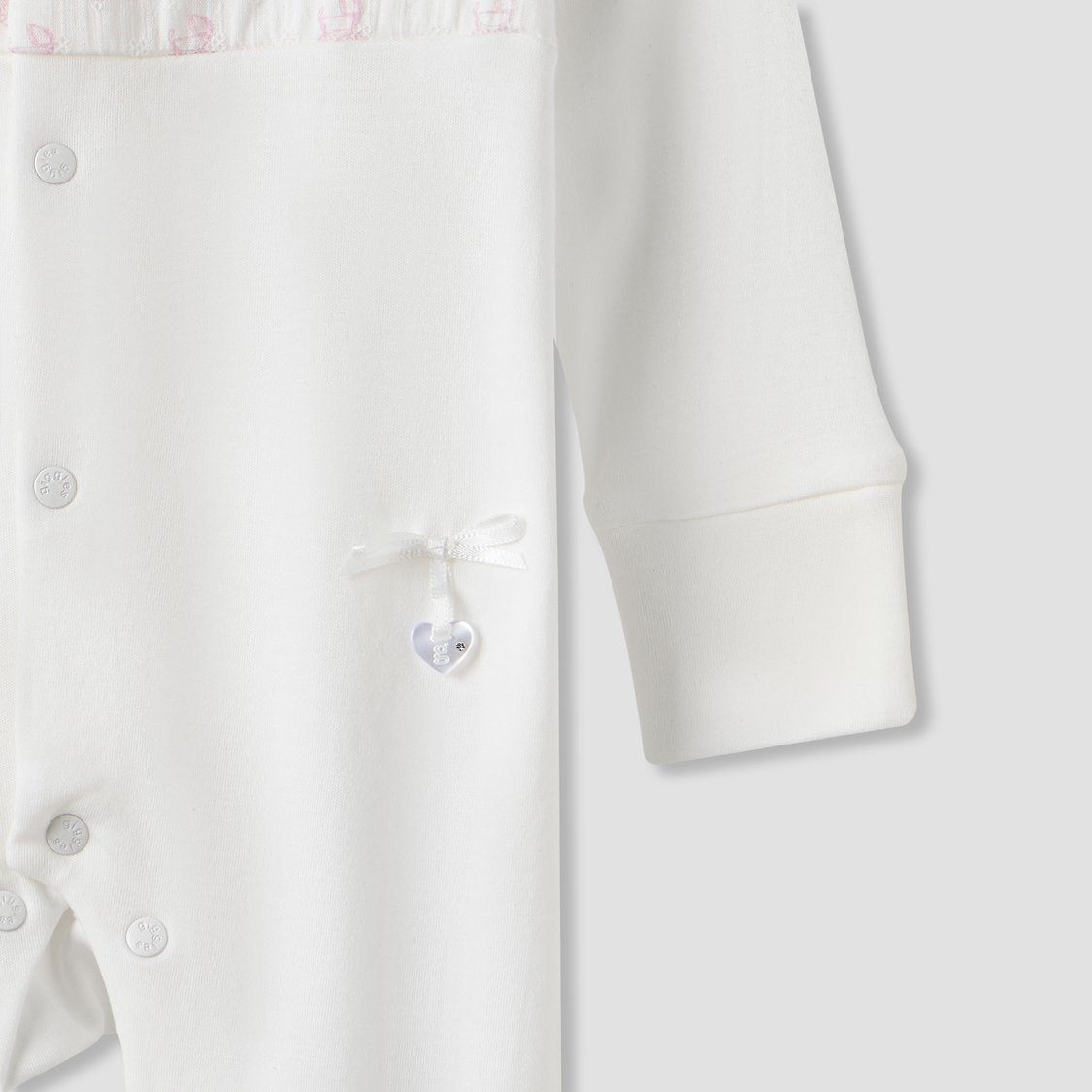 Giggles Printed Collared Sleepsuit with Button Closure