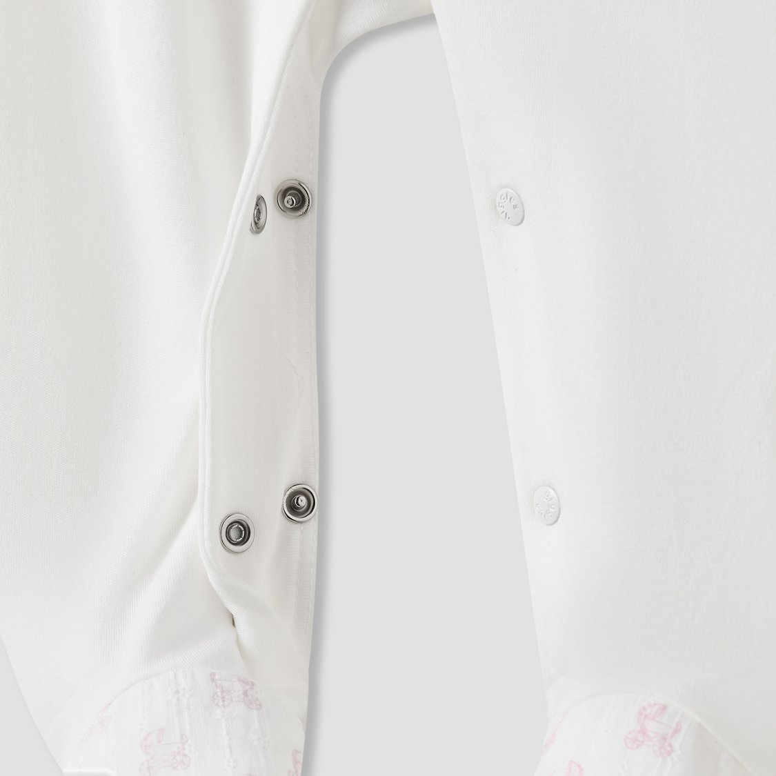 Giggles Printed Collared Sleepsuit with Button Closure