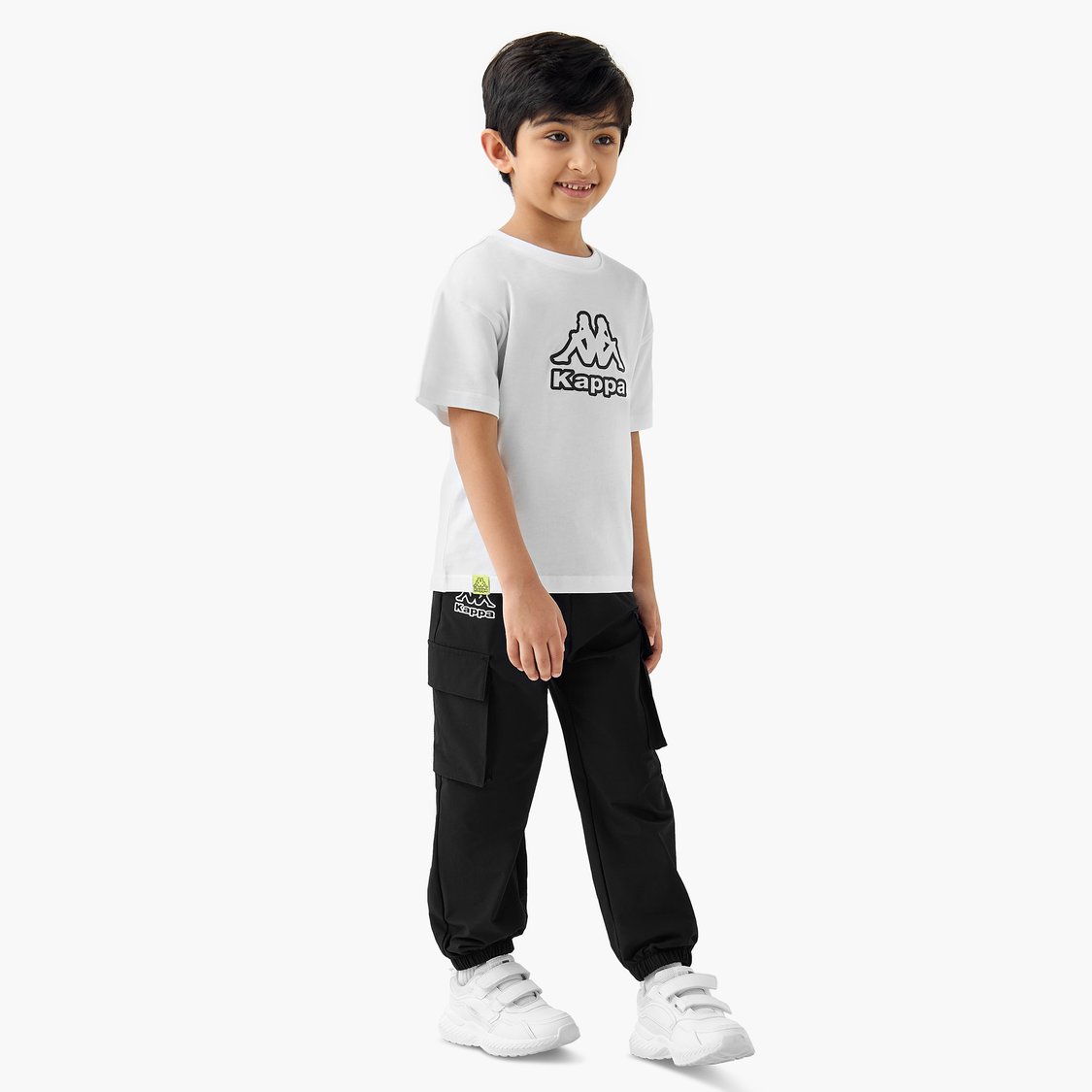 Kappa Logo Print Joggers with Cargo Pockets