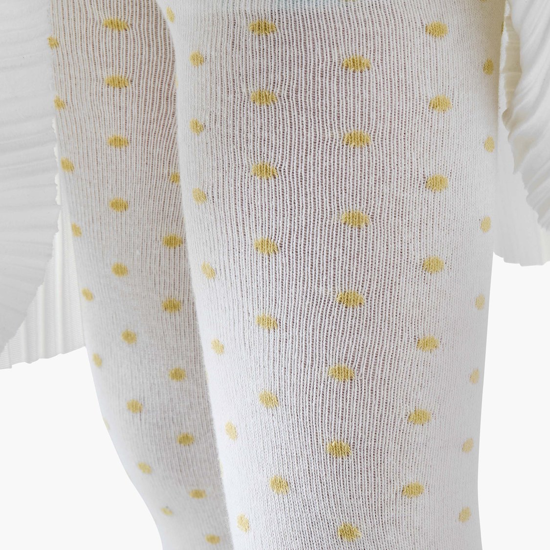 Juniors Unicorn Applique Sweater Dress with Polka Dot Tights