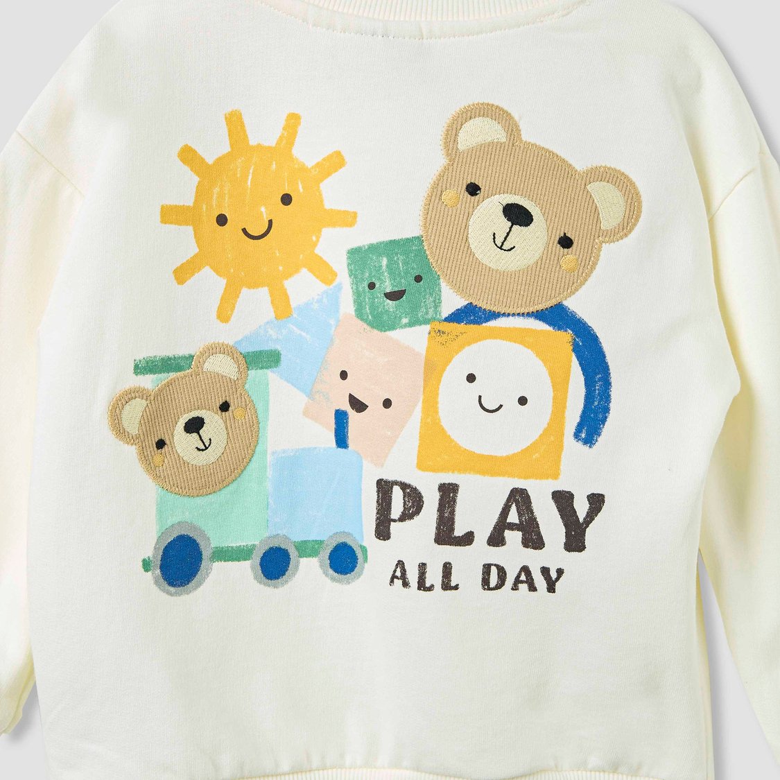 Juniors Bear Applique Sweatshirt and Cargo Pants Set