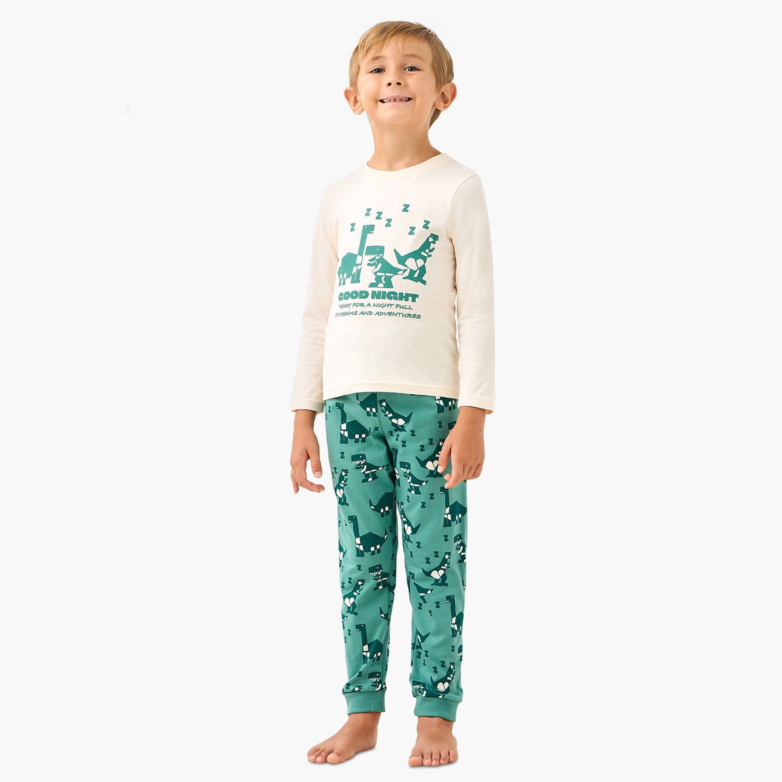 Juniors Dinosaur Print T-shirt and Pyjama Set