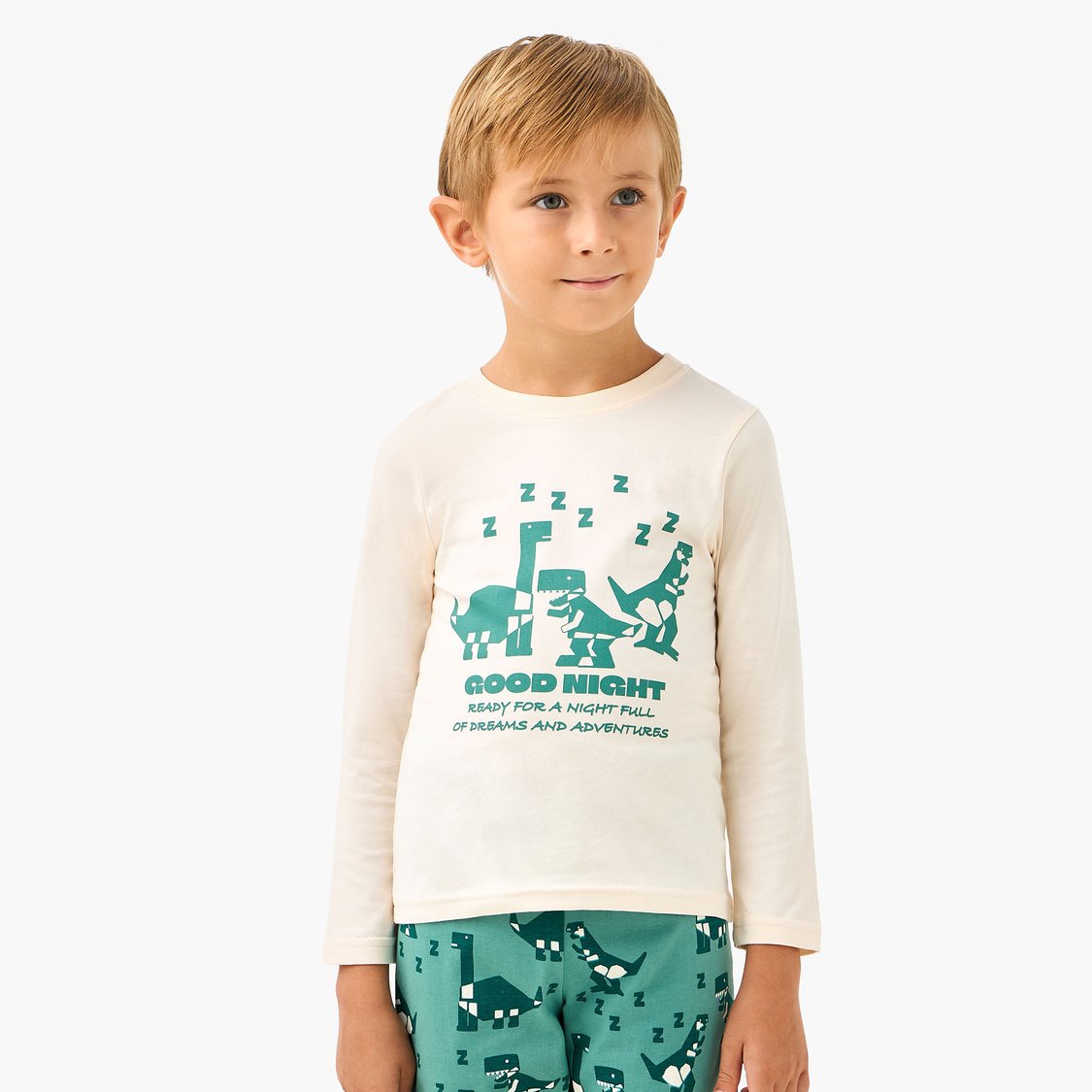 Juniors Dinosaur Print T-shirt and Pyjama Set