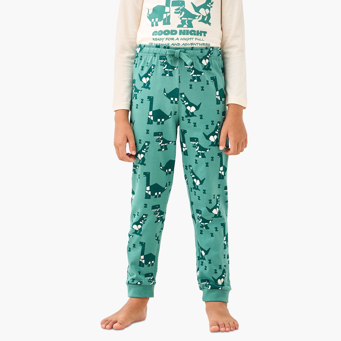 Juniors Dinosaur Print T-shirt and Pyjama Set