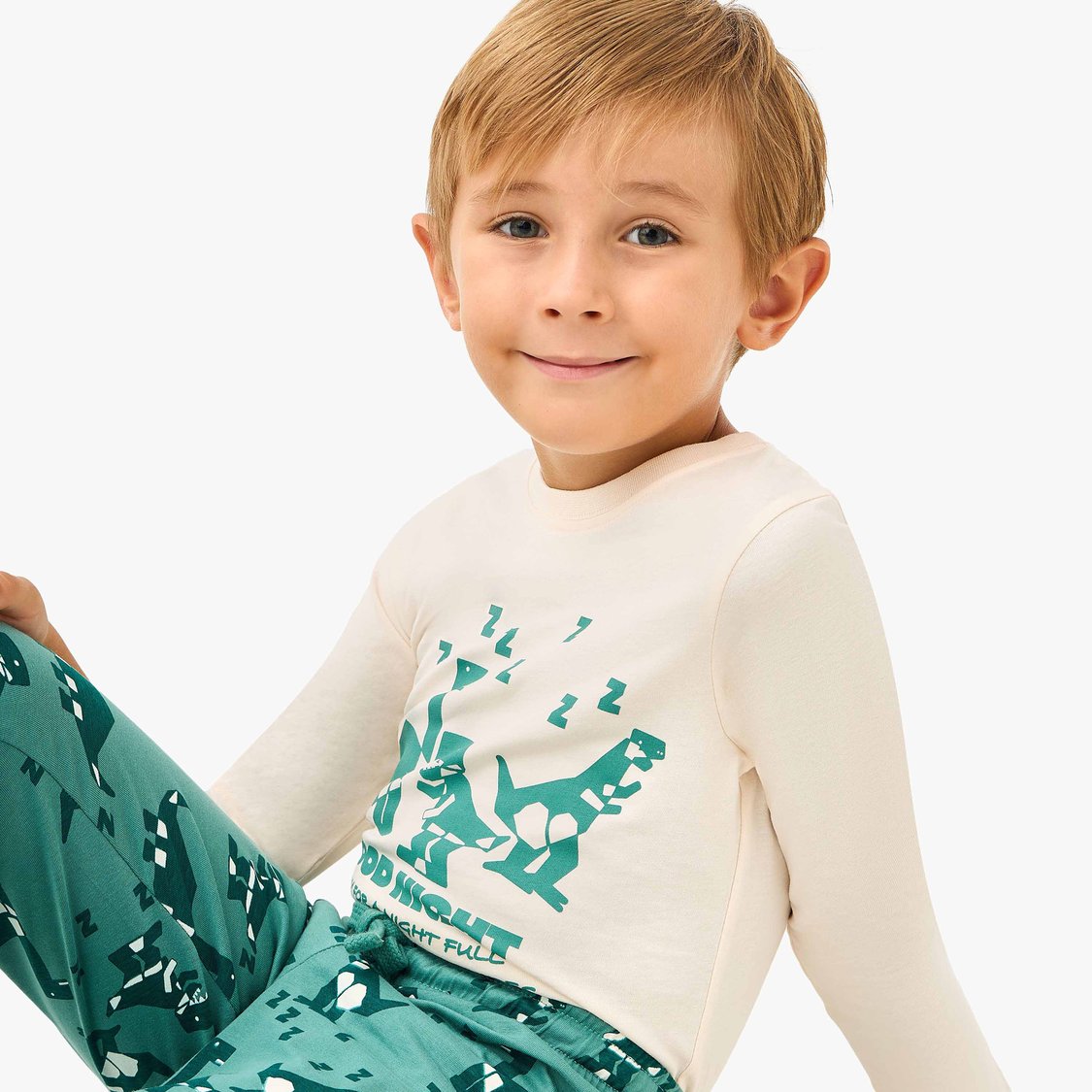 Juniors Dinosaur Print T-shirt and Pyjama Set