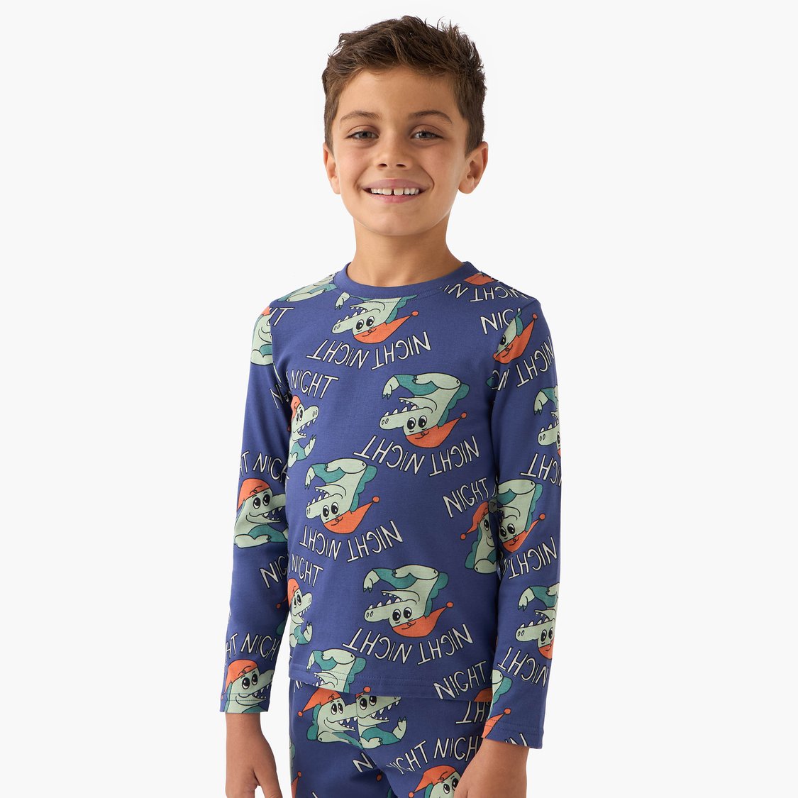 Juniors Crocodile Print T-shirt and Pyjama Set