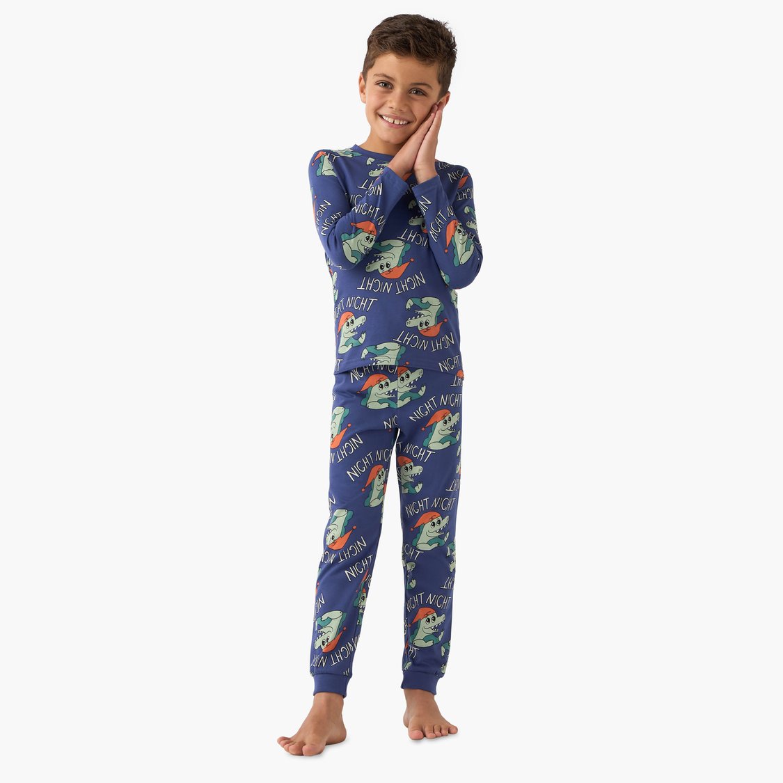 Juniors Crocodile Print T-shirt and Pyjama Set