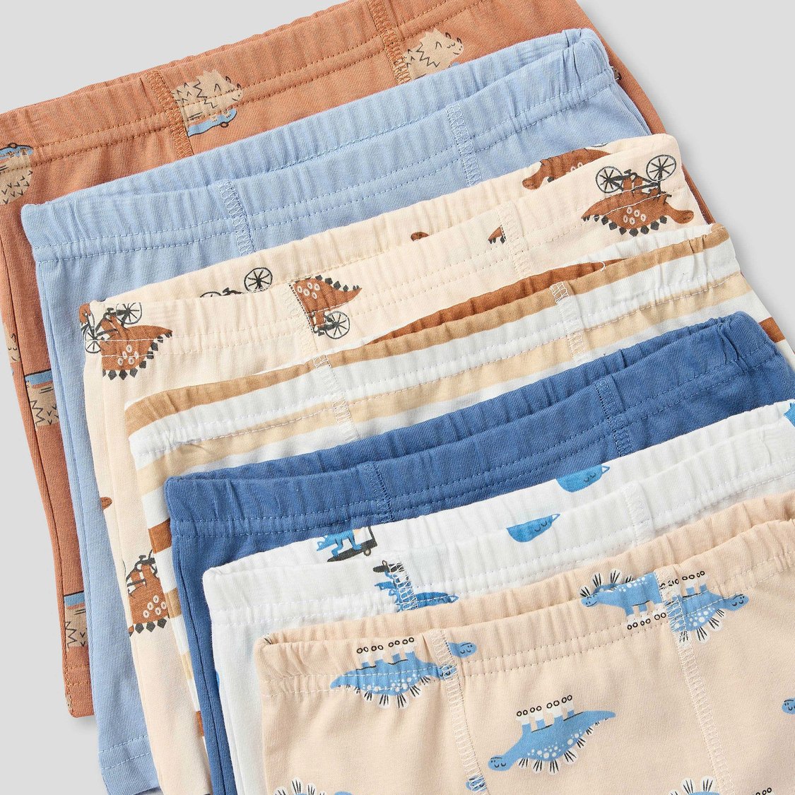 Juniors Assorted Trunks with Elasticated Waistband - Set of 7