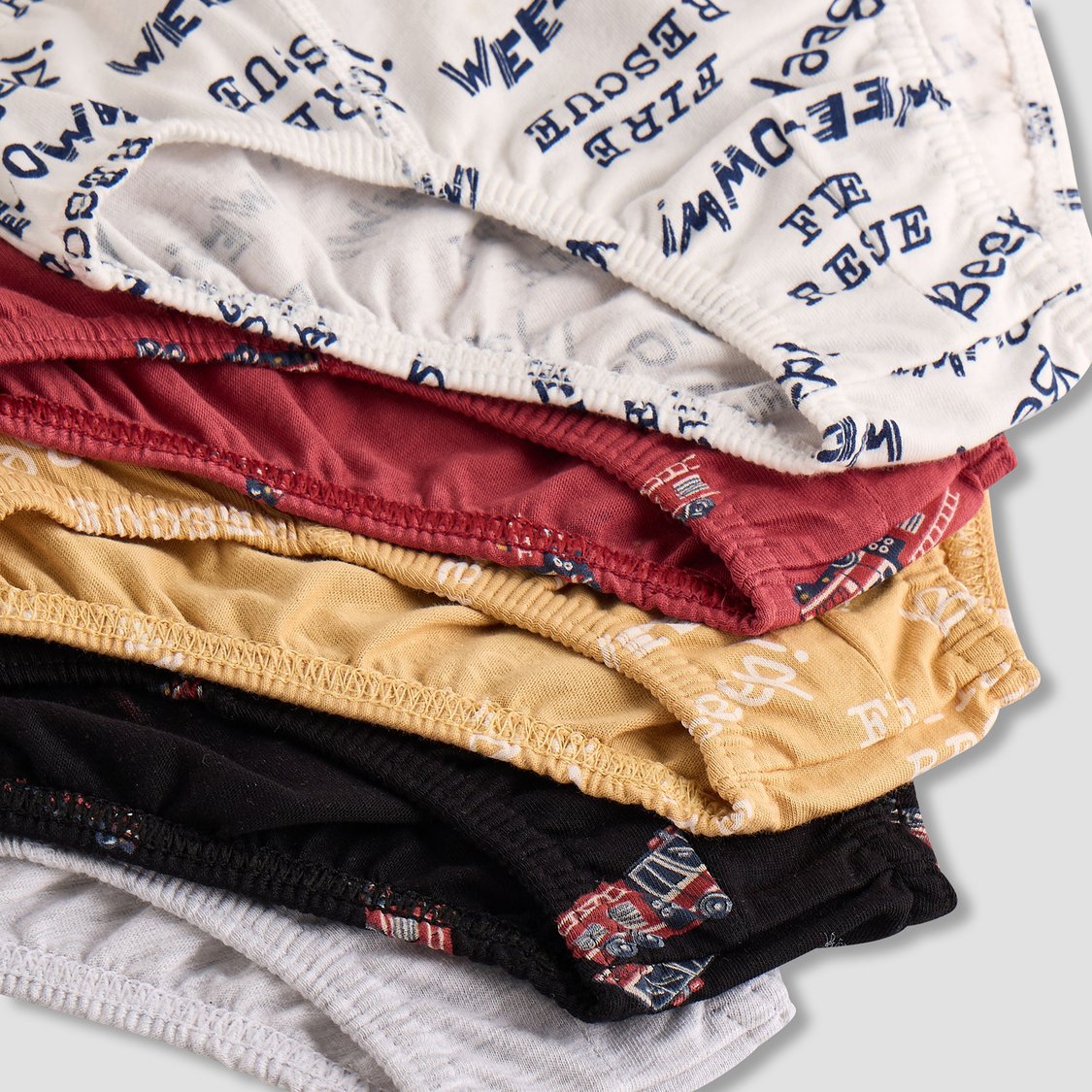 Juniors Printed Briefs with Elasticated Waistband - Set of 5