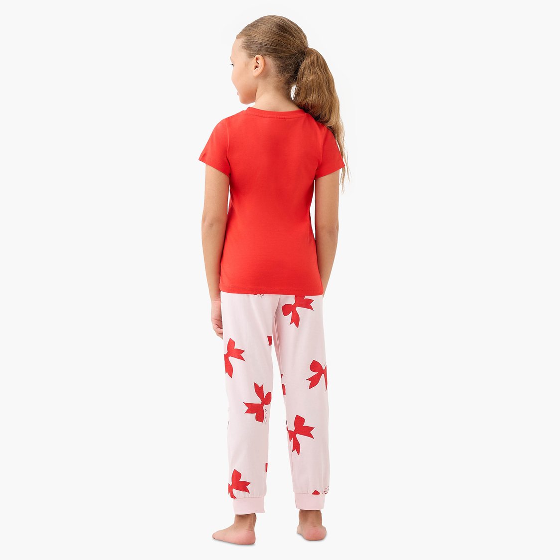 Juniors Bow Print T-shirt and Pyjama Set