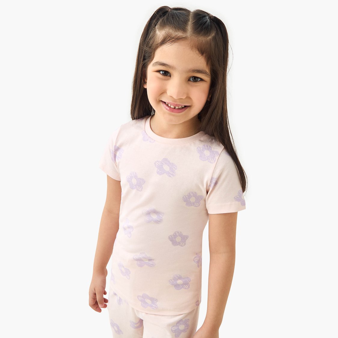 Juniors Floral Print T-shirt and Pyjama Set