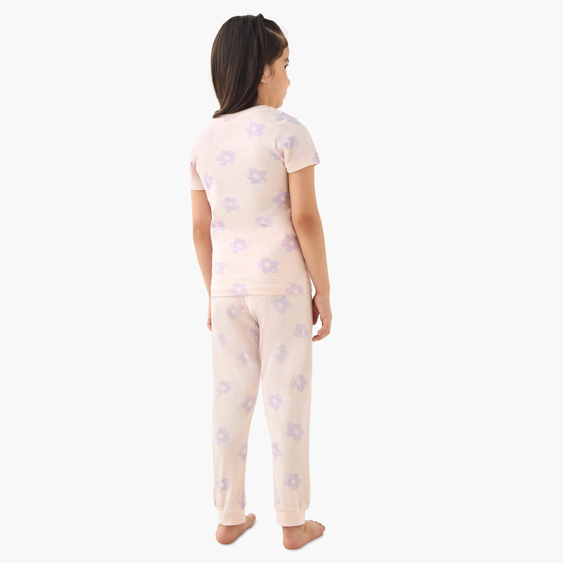 Juniors Floral Print T-shirt and Pyjama Set