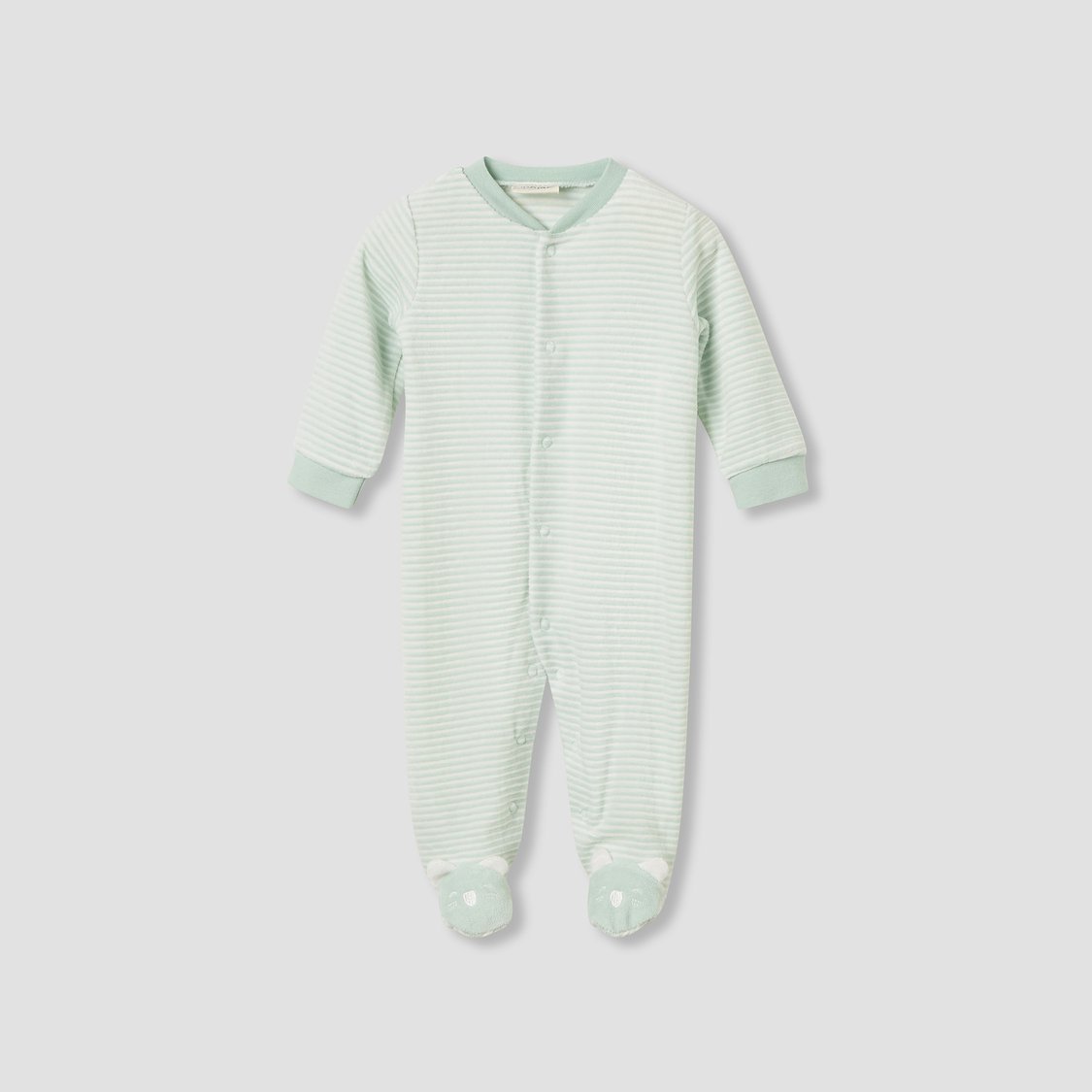Juniors Striped Sleepsuit with Round Neck