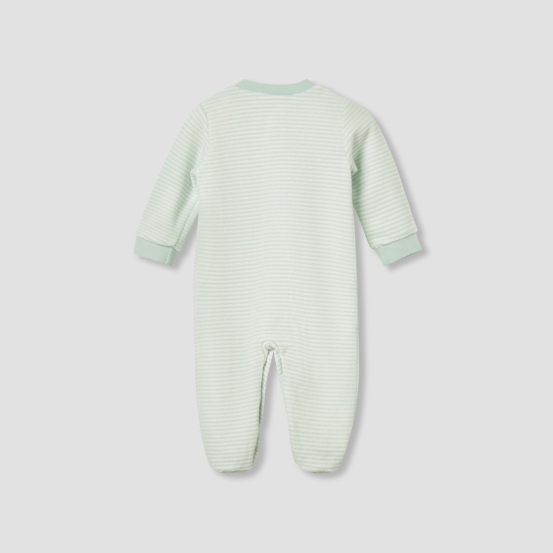 Juniors Striped Sleepsuit with Round Neck