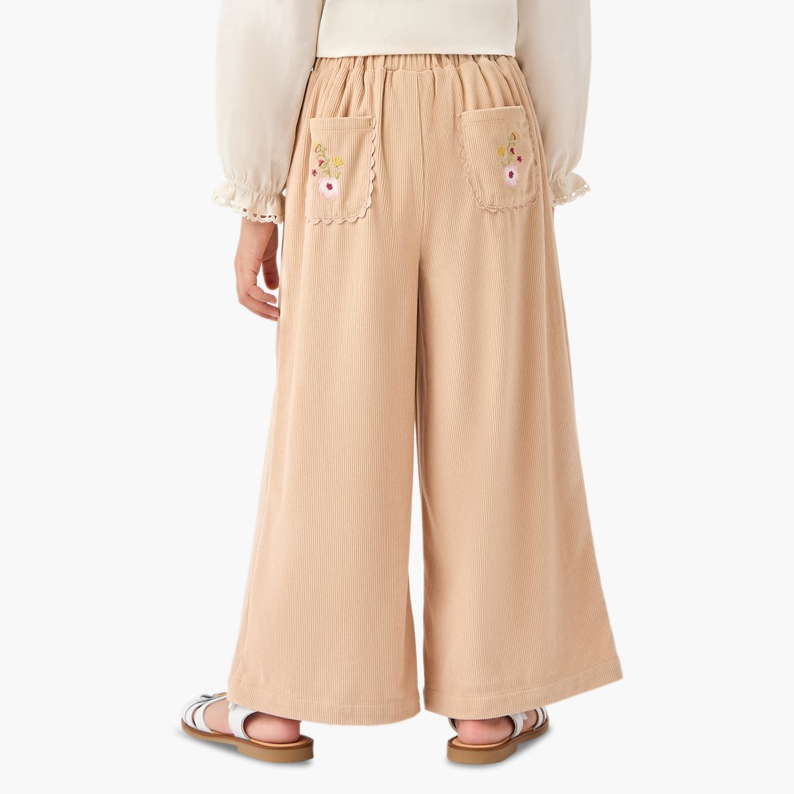 Juniors Ribbed Wide Leg Pants