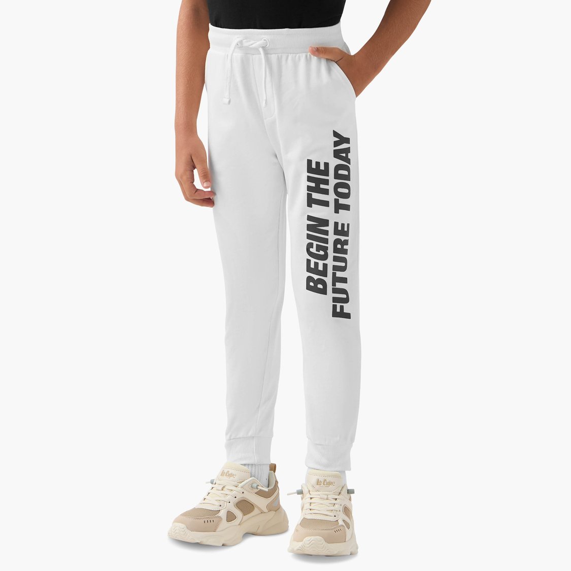 Juniors Slogan Print Joggers with Pockets