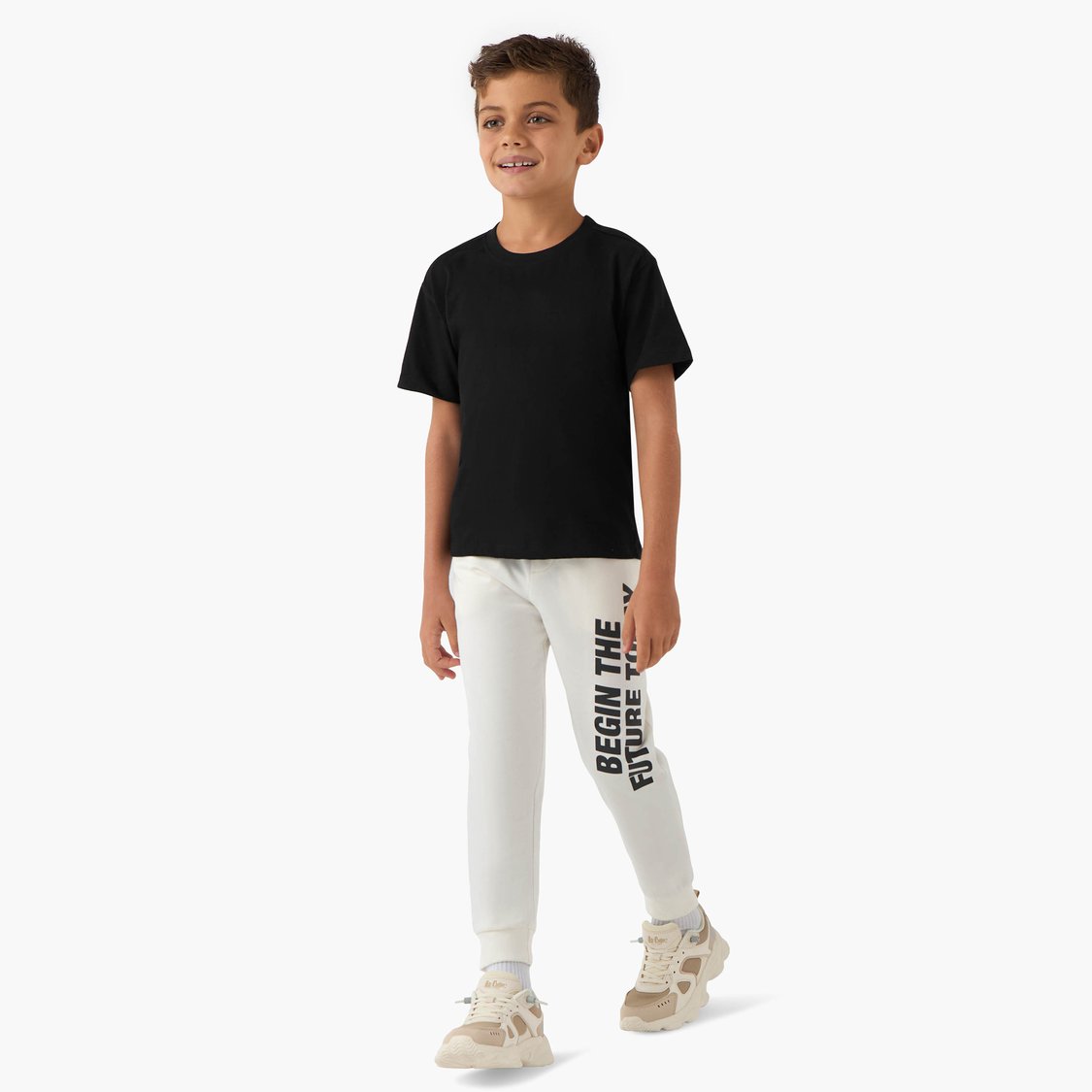 Juniors Slogan Print Joggers with Pockets