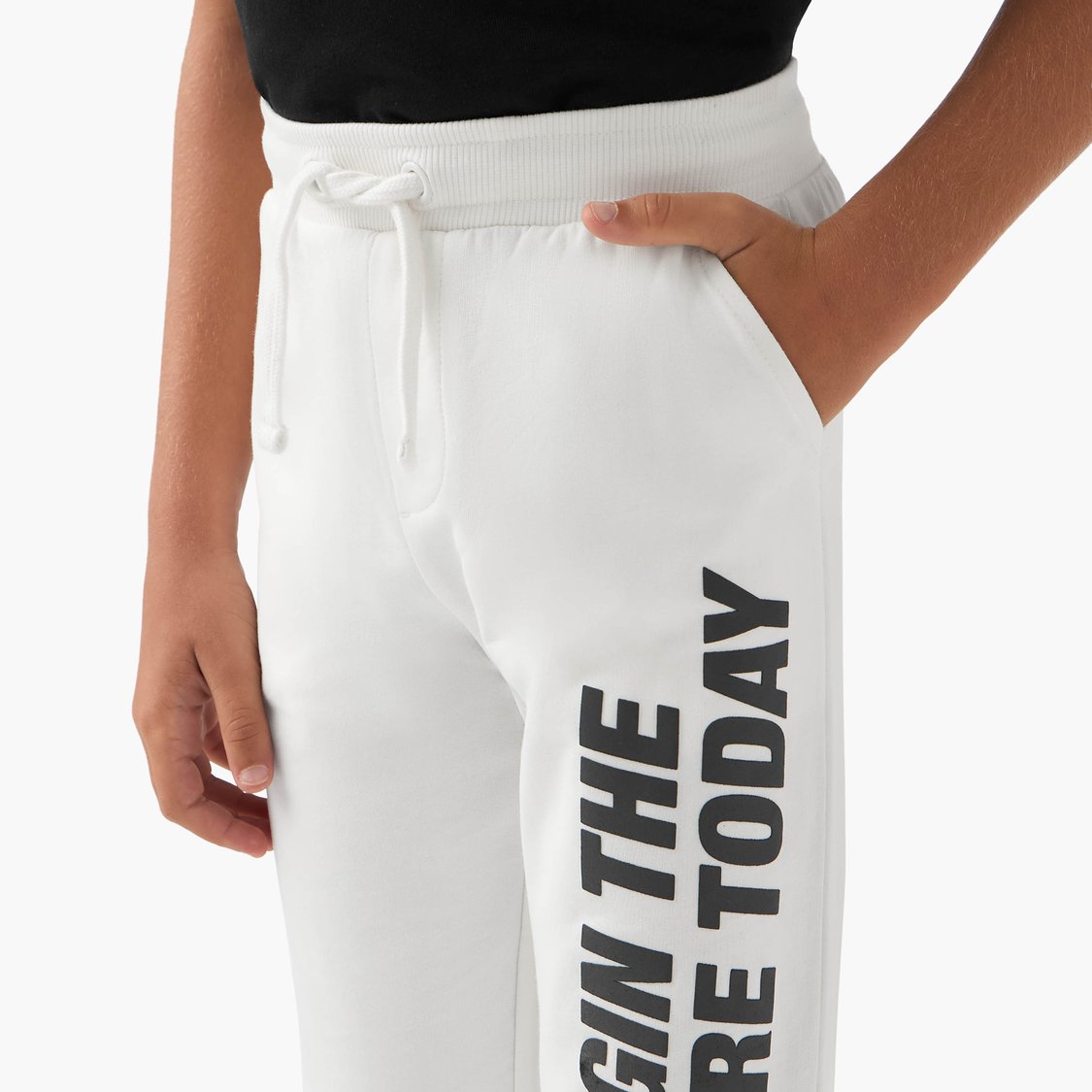 Juniors Slogan Print Joggers with Pockets