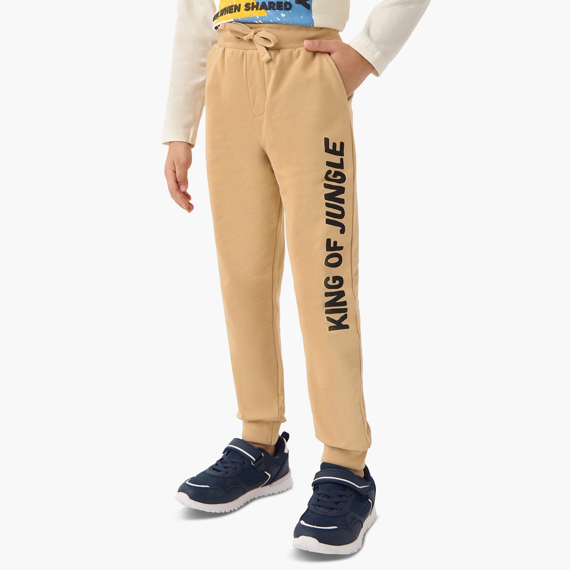 Juniors Typographic Print Joggers with Pockets