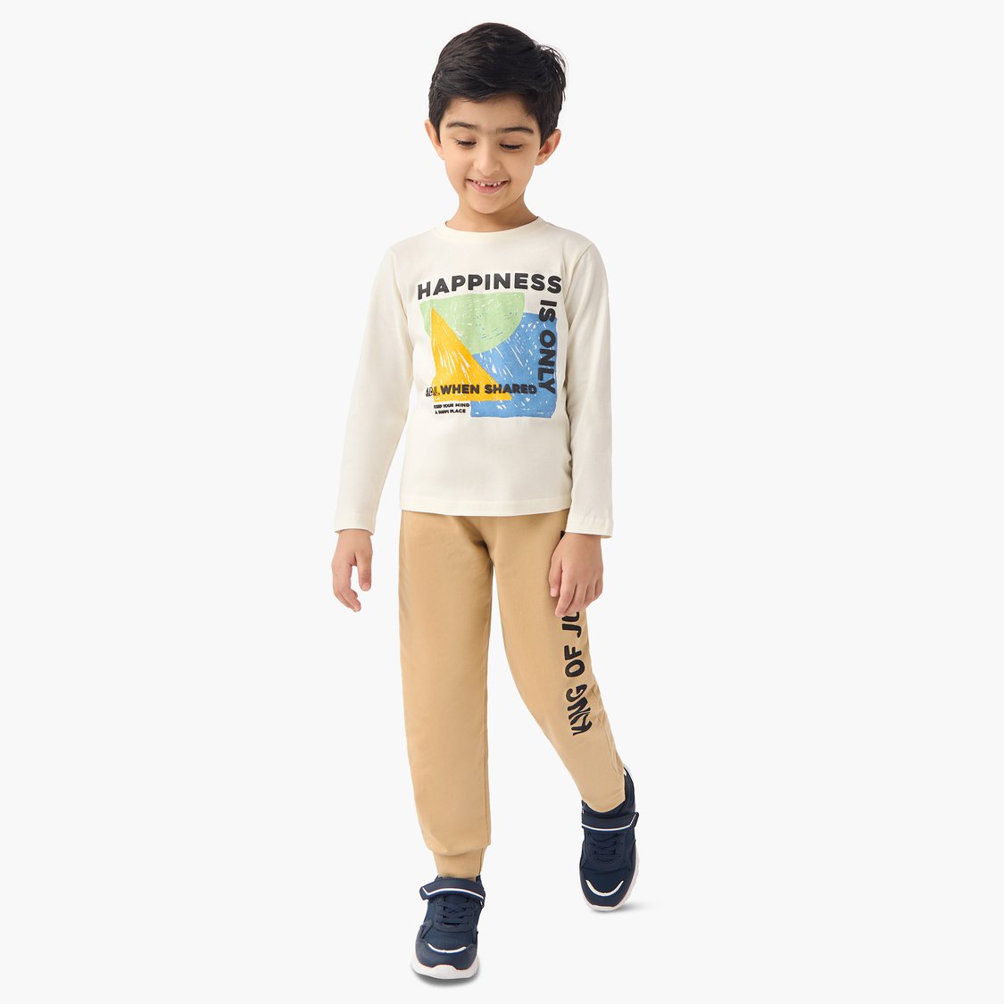 Juniors Typographic Print Joggers with Pockets