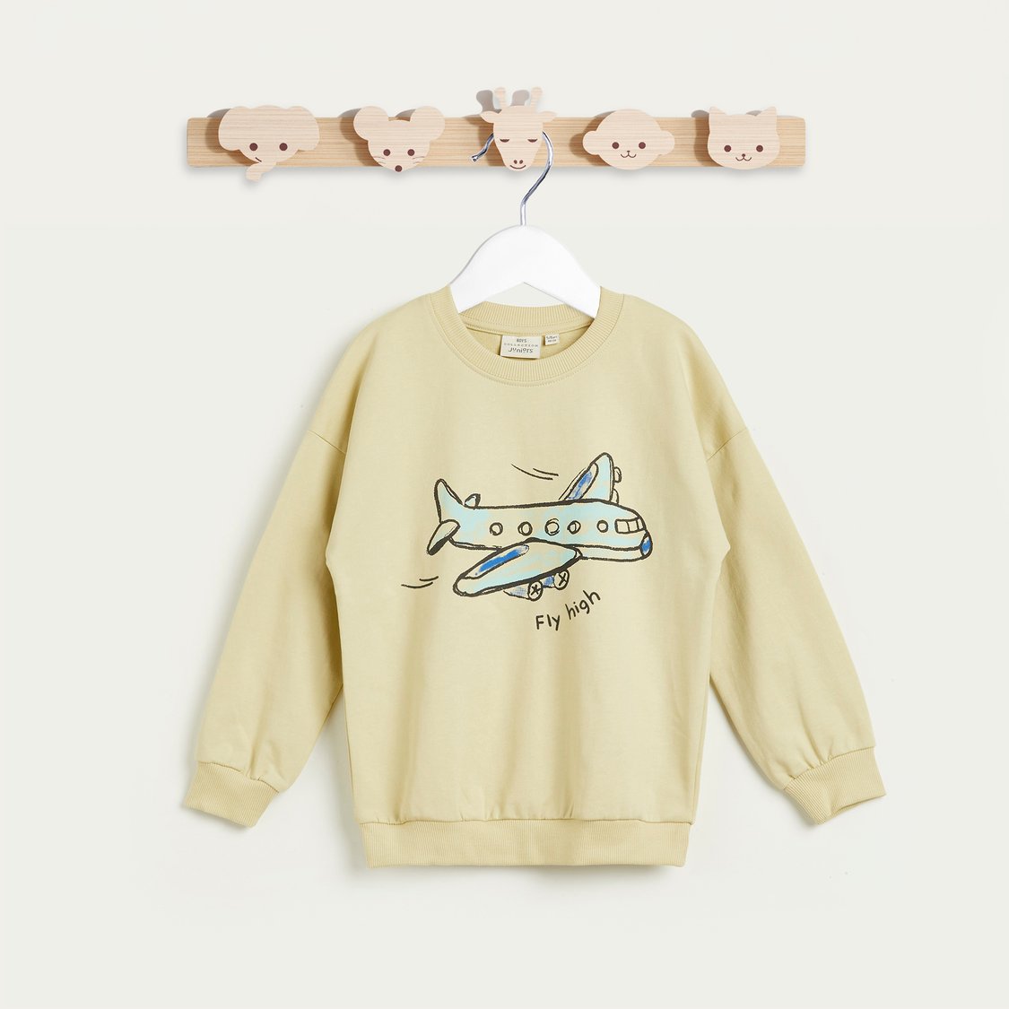 Juniors Graphic Print Sweatshirt with Long Sleeves