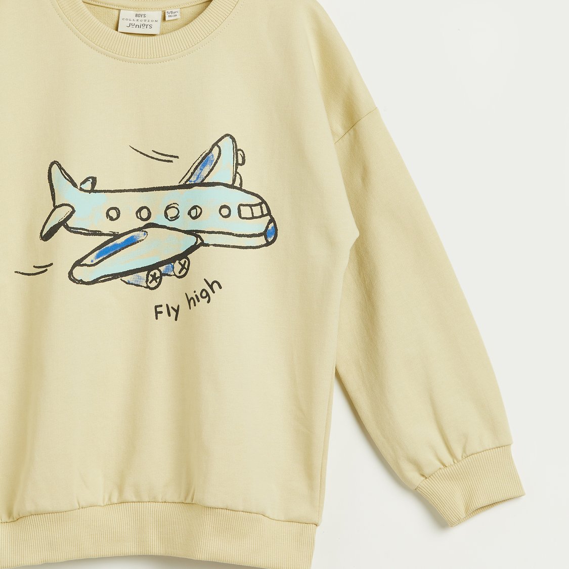 Juniors Graphic Print Sweatshirt with Long Sleeves