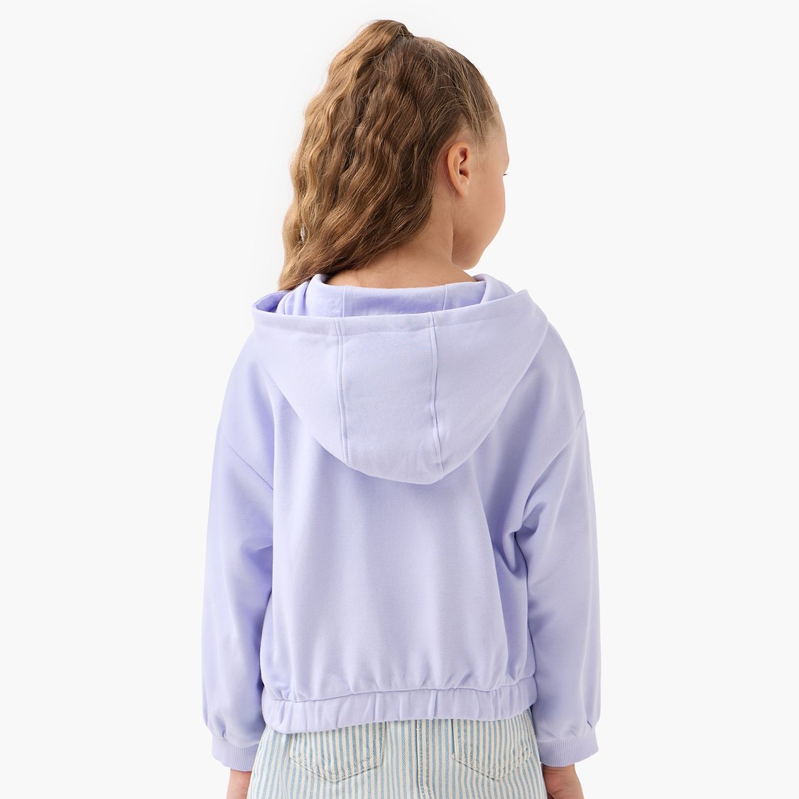 Juniors Bunny Print Pullover with Hood