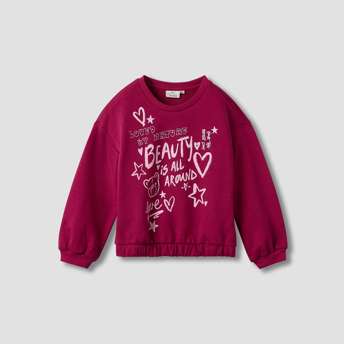 Juniors Printed Sweatshirt with Long Sleeves