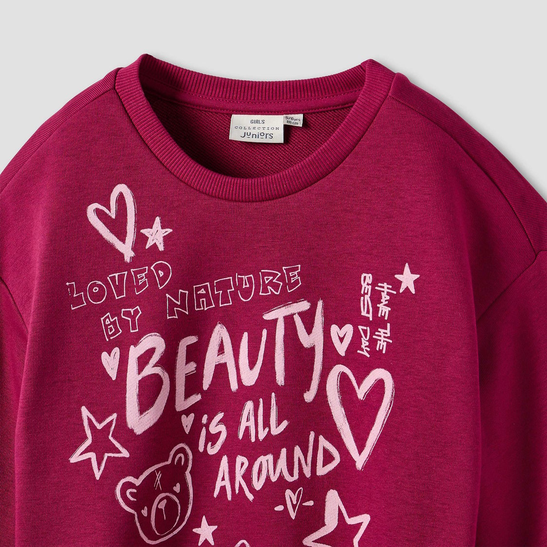 Juniors Printed Sweatshirt with Long Sleeves
