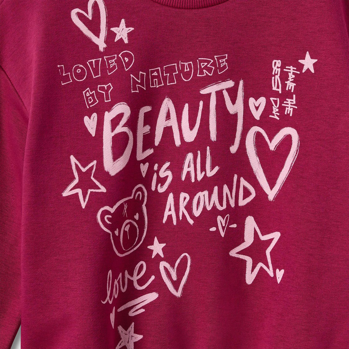 Juniors Printed Sweatshirt with Long Sleeves