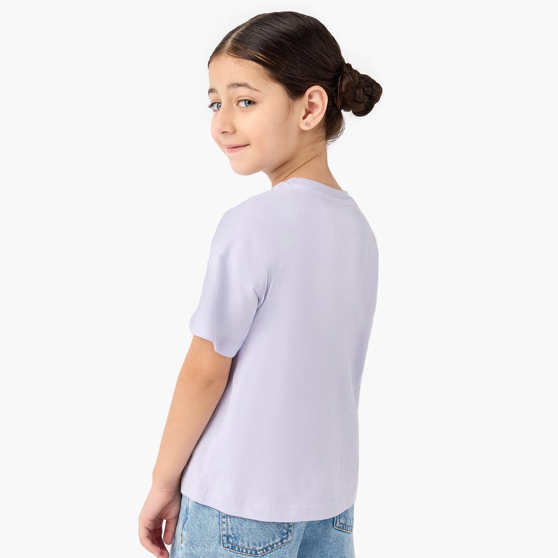 Juniors Graffiti Print T-shirt with Short Sleeves