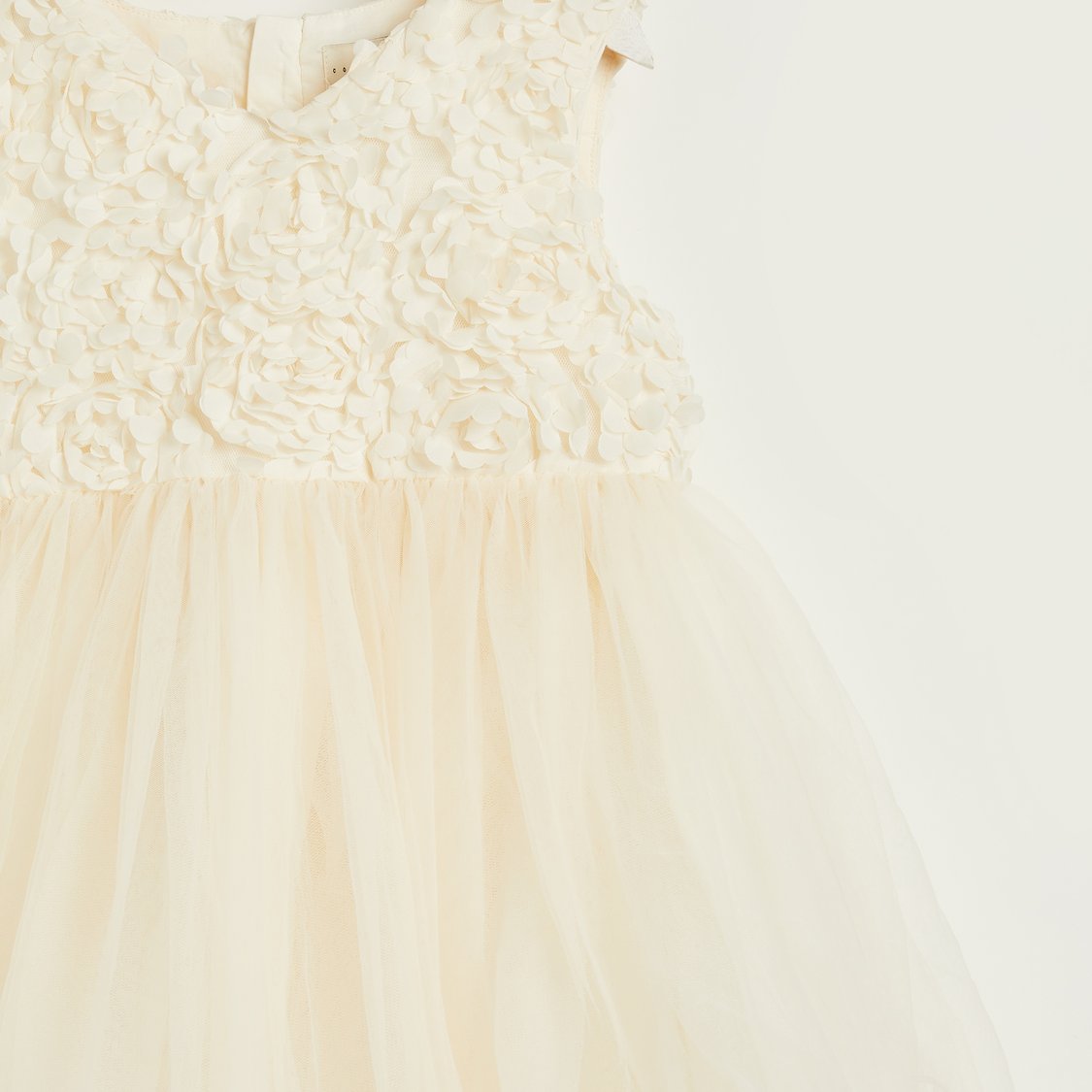 Juniors Floral Applique Sleeveless Dress