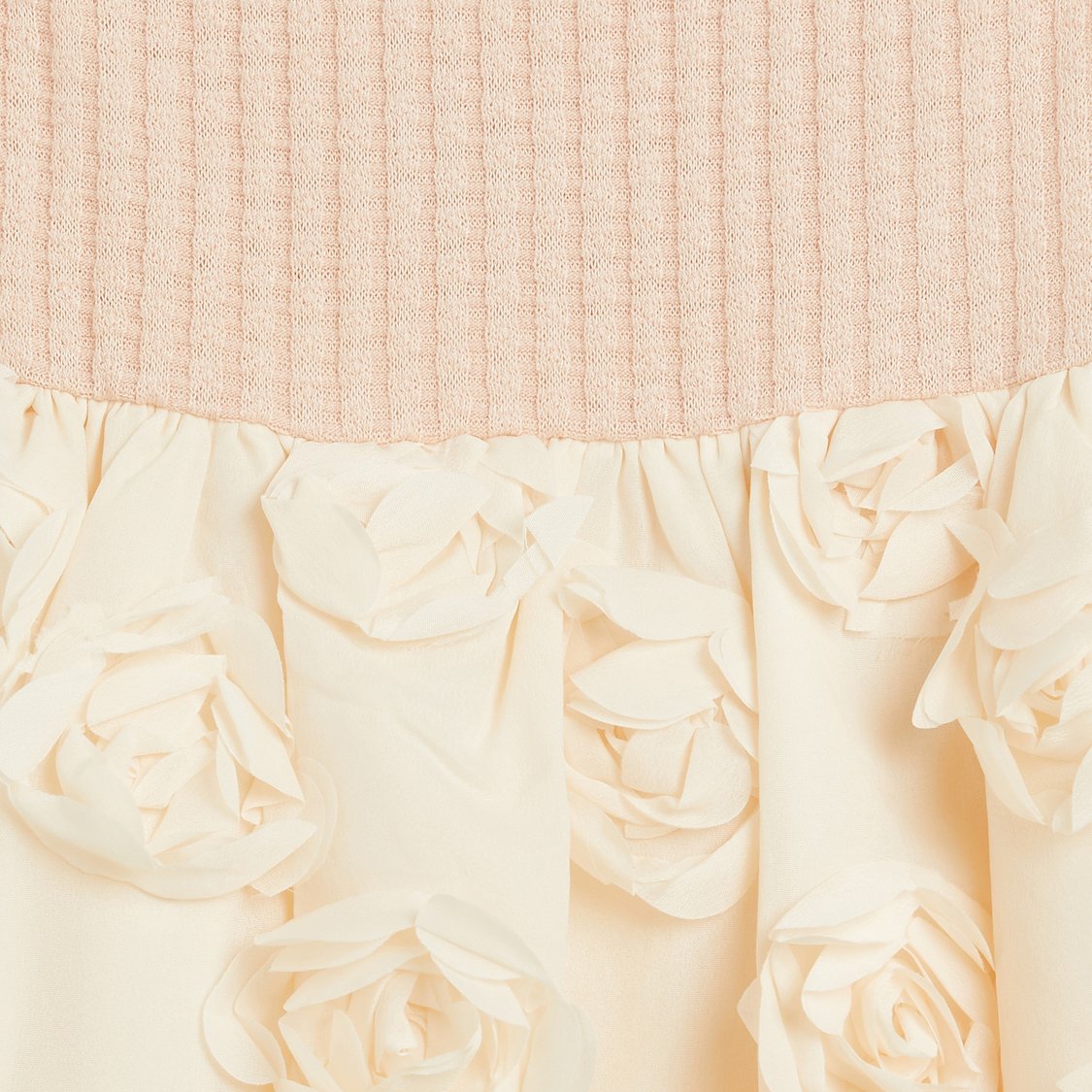 Juniors Floral Applique Dress with Cardigan