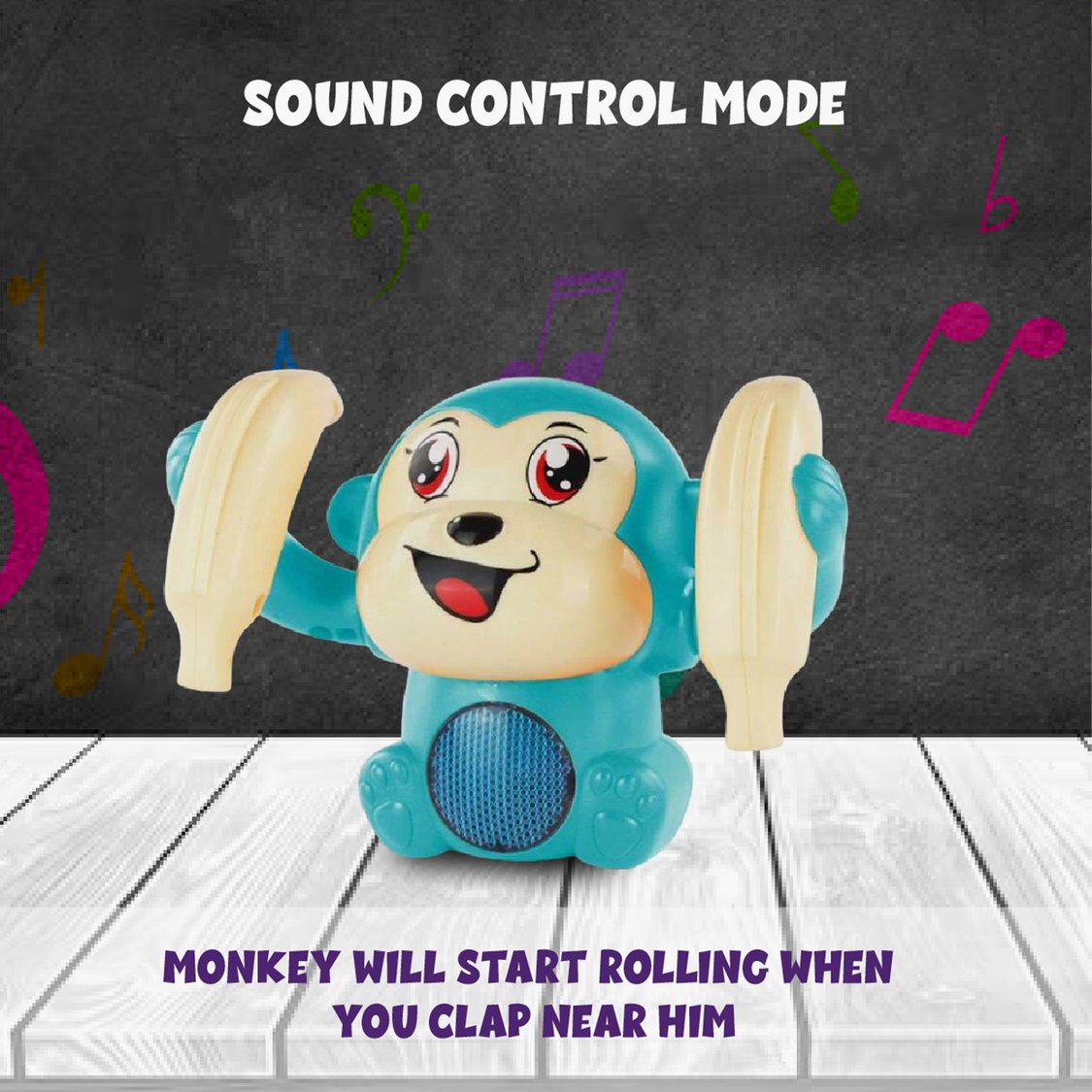 Playmagic Rolling Monkey Musical Toy