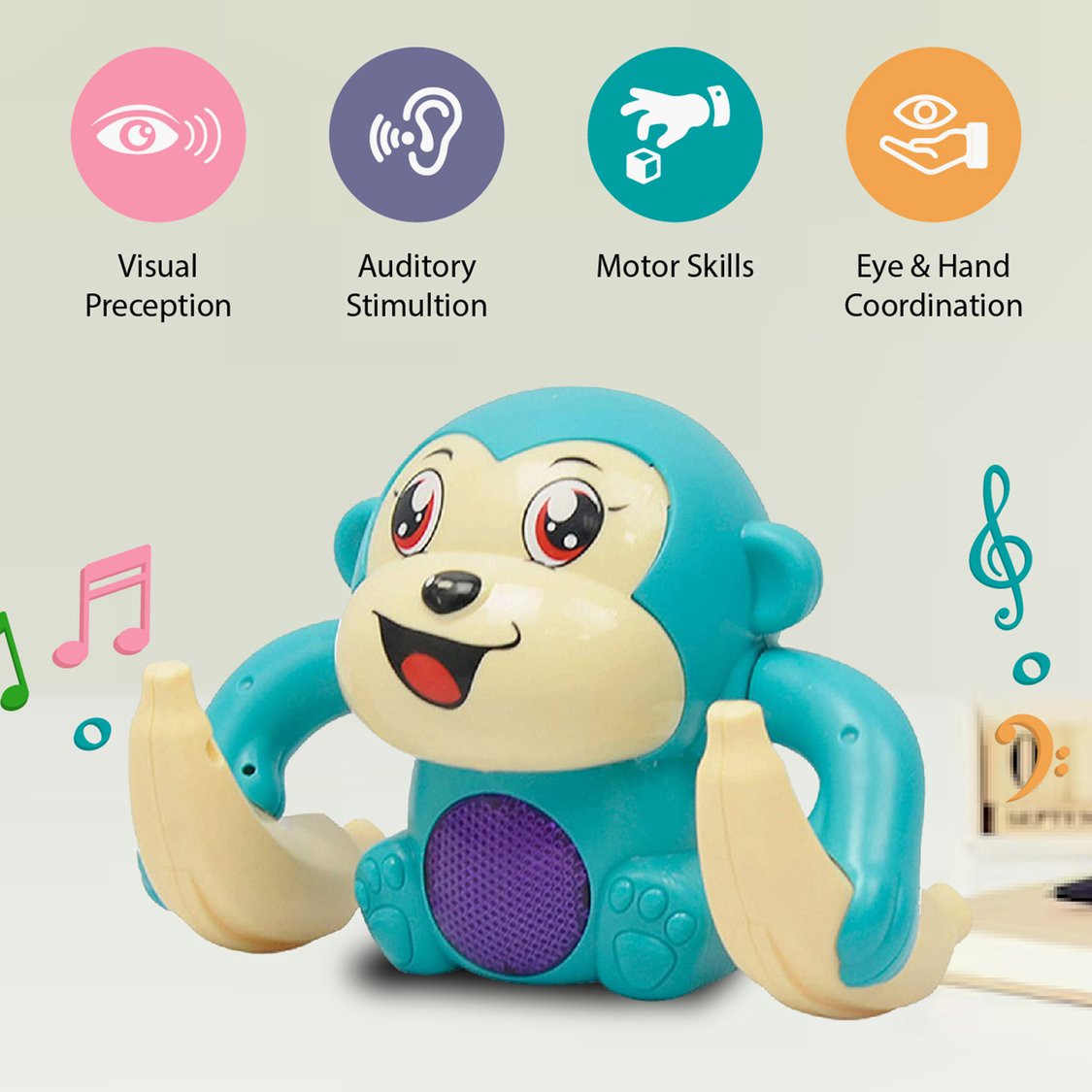 Playmagic Rolling Monkey Musical Toy