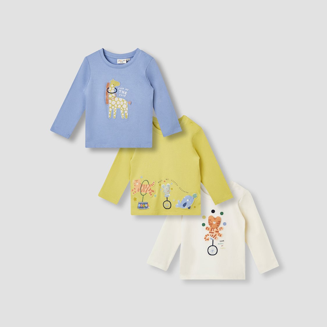 Juniors Animal Applique T-shirt with Long Sleeves - Set of 3