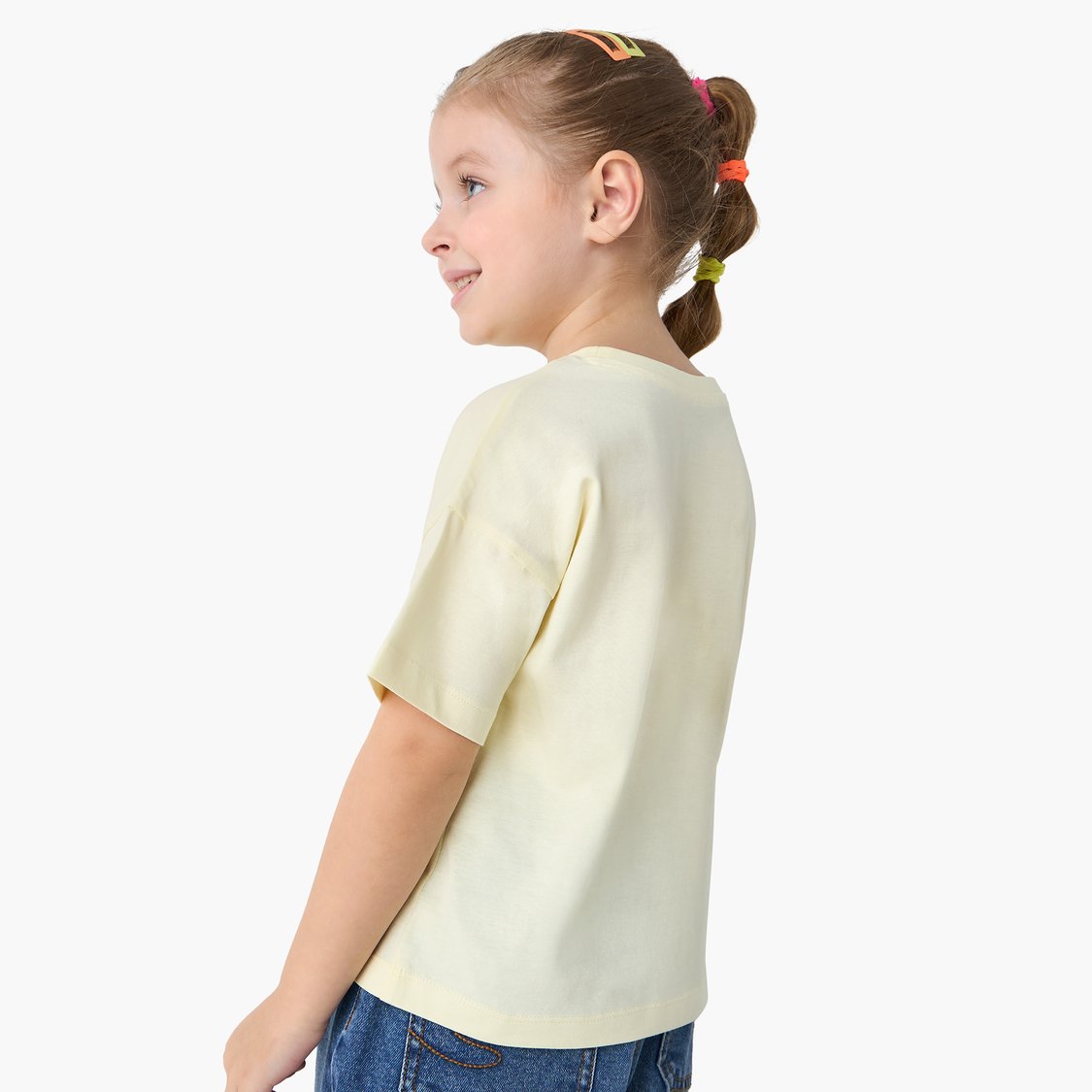 Juniors Embellished Round Neck T-shirt with Short Sleeves