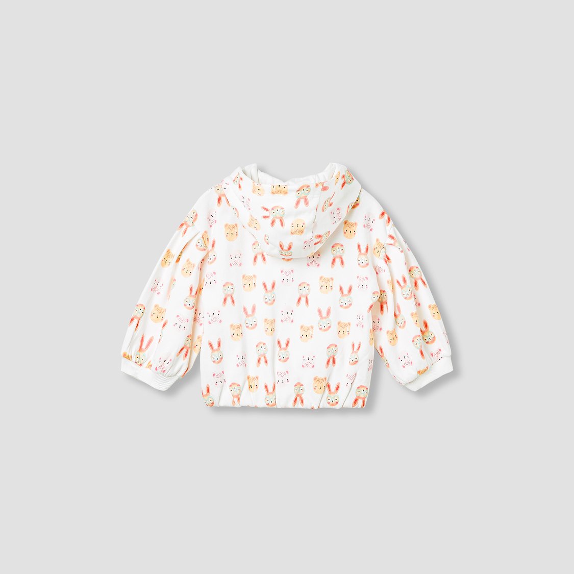 Juniors Animal Print Hooded Sweatshirt with Long Sleeves