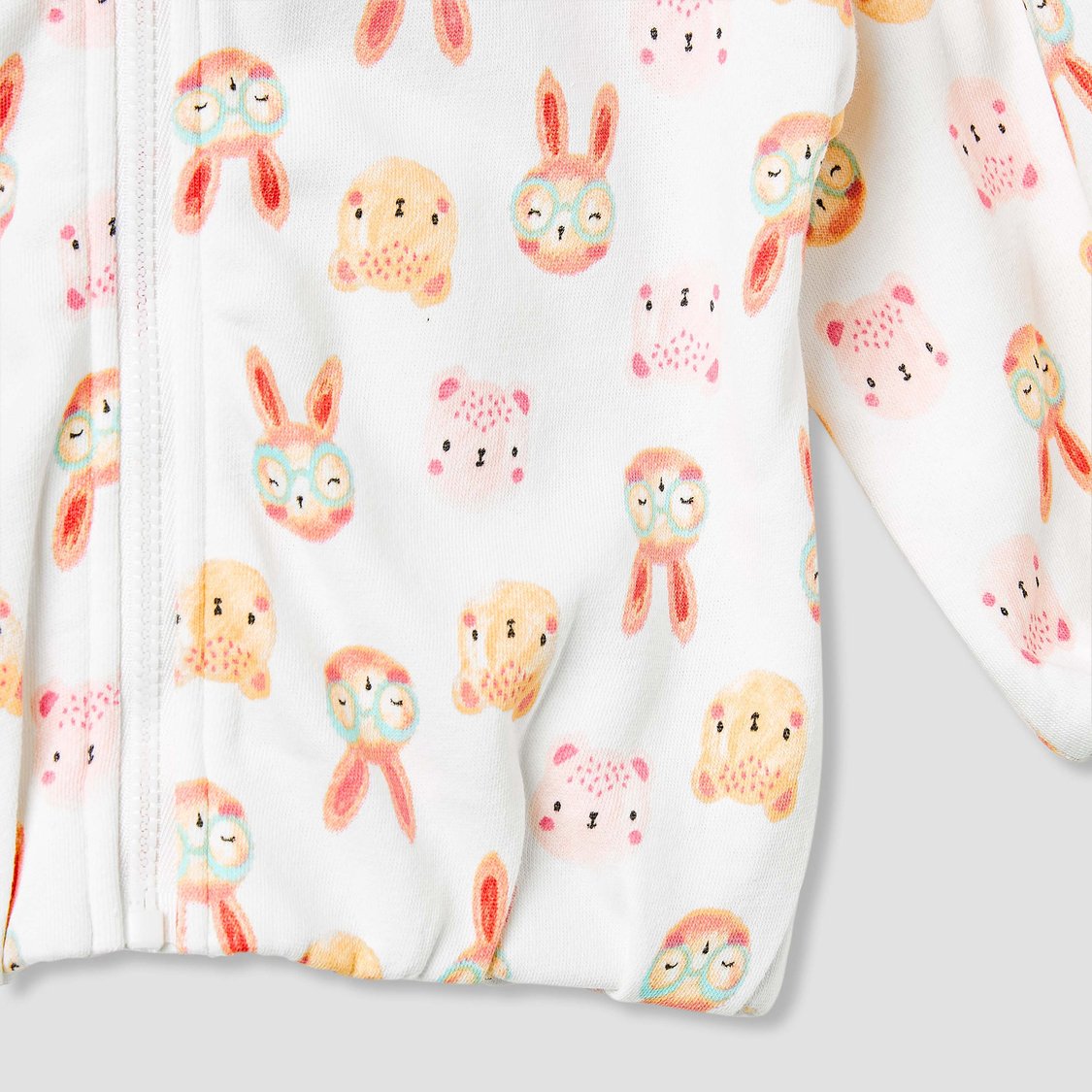 Juniors Animal Print Hooded Sweatshirt with Long Sleeves