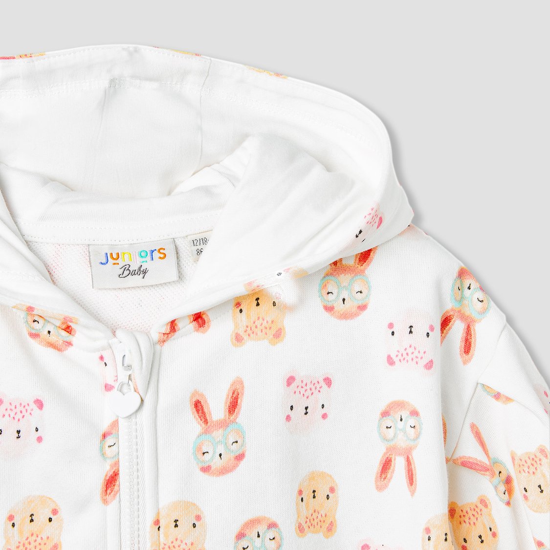 Juniors Animal Print Hooded Sweatshirt with Long Sleeves