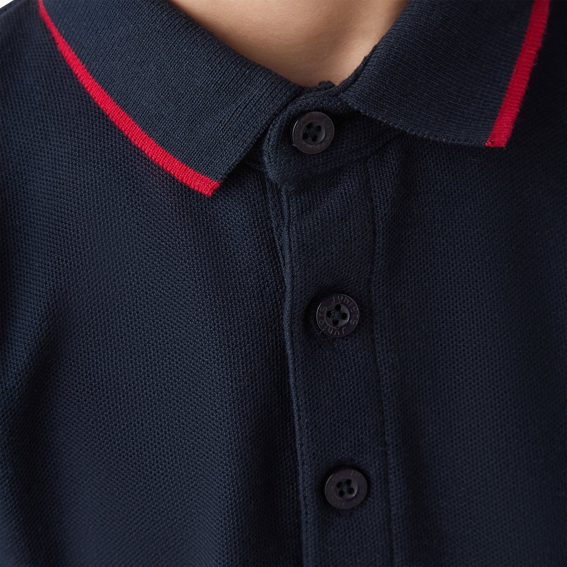 Juniors Solid Polo Neck T-shirt with Contrast Piping Collar