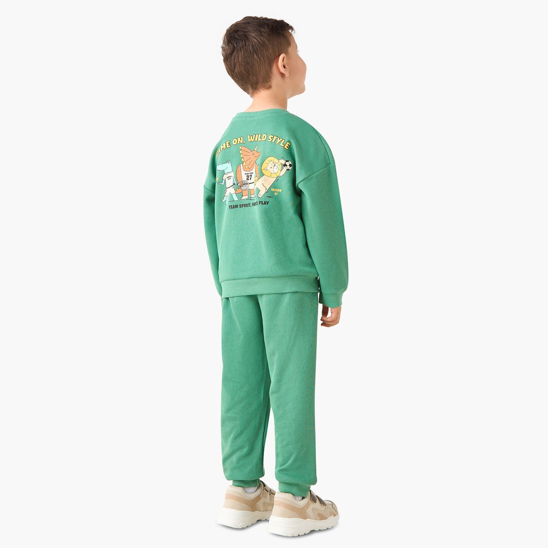 Juniors Slogan Print Sweatshirt and Joggers Set