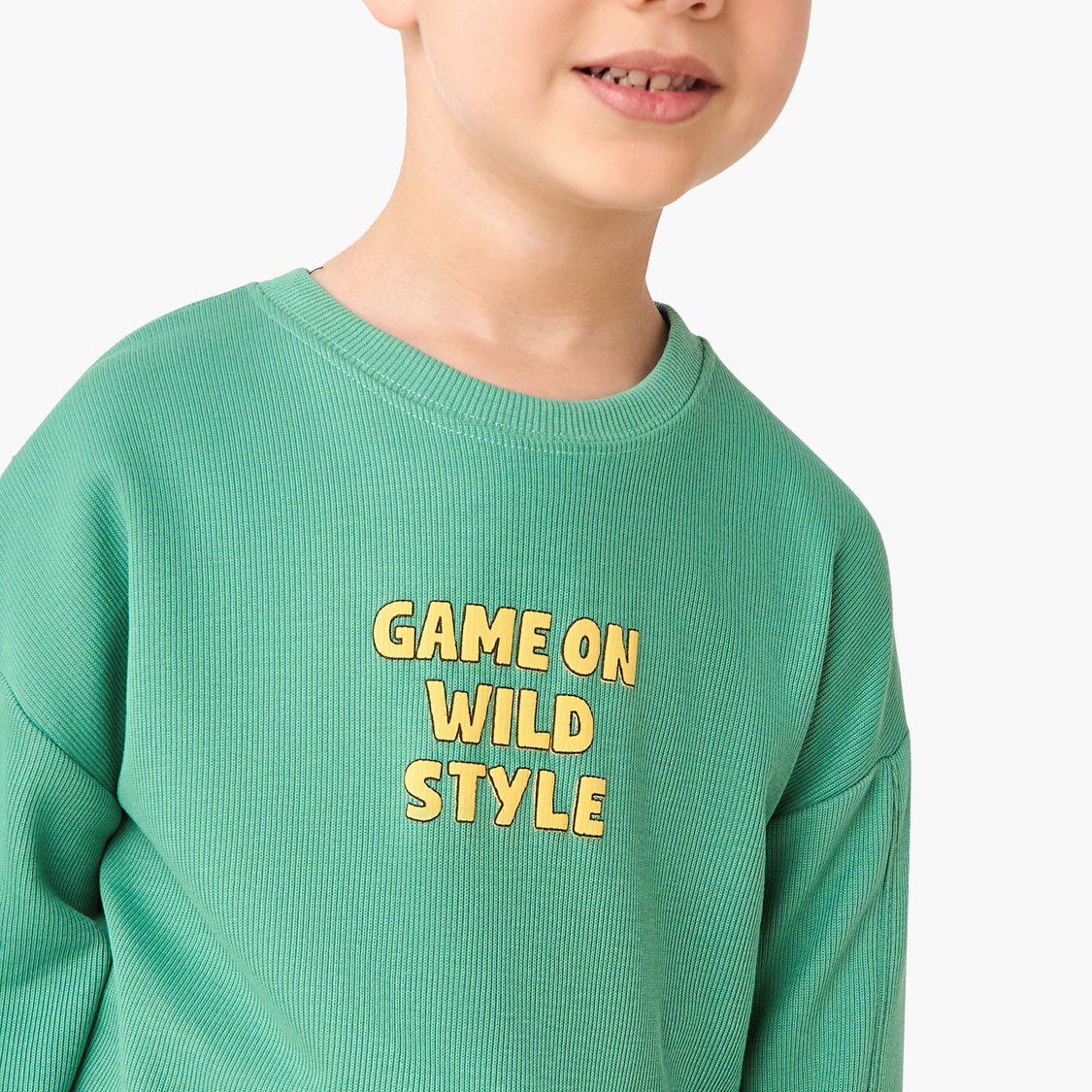 Juniors Slogan Print Sweatshirt and Joggers Set