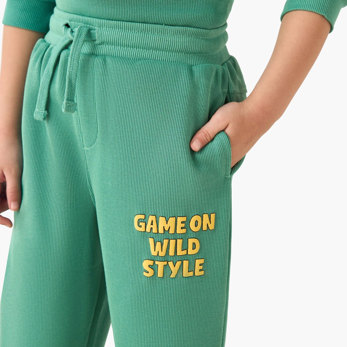 Juniors Slogan Print Sweatshirt and Joggers Set