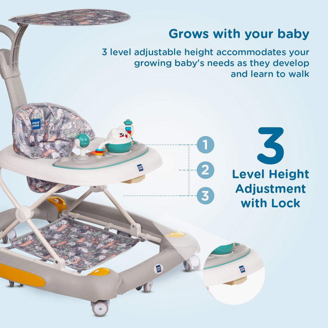 Mee Mee 2-in-1 Baby Walker and Rocker