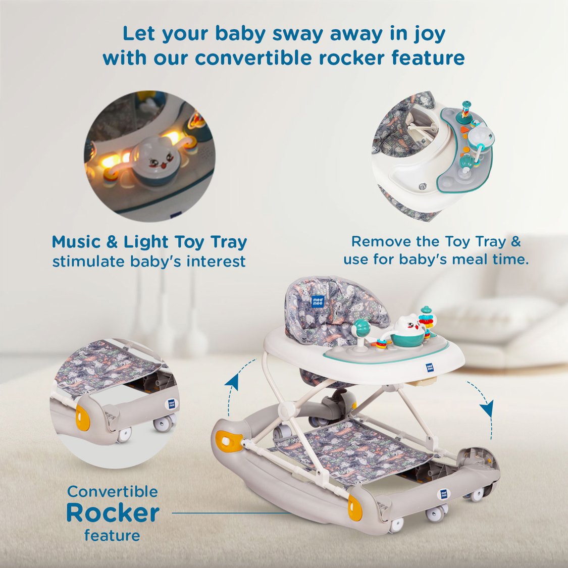 Mee Mee 2-in-1 Baby Walker and Rocker