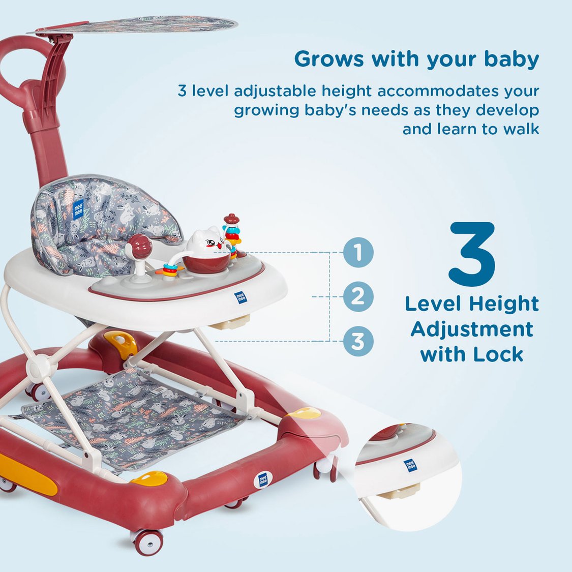 Mee Mee 2-in-1 Baby Walker and Rocker