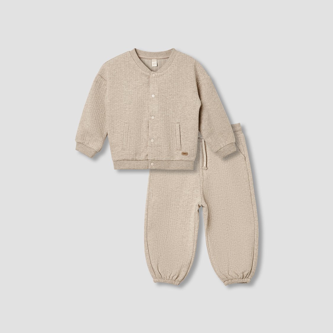 Giggles Textured Button Through Jacket and Jogger Set