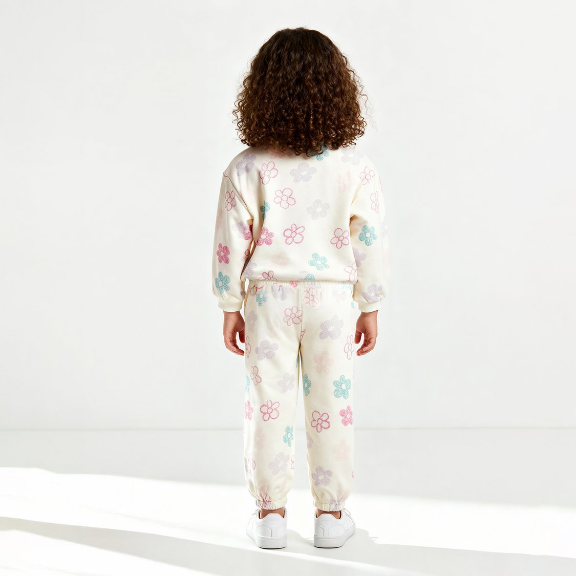 Juniors Floral Print Joggers with Pockets