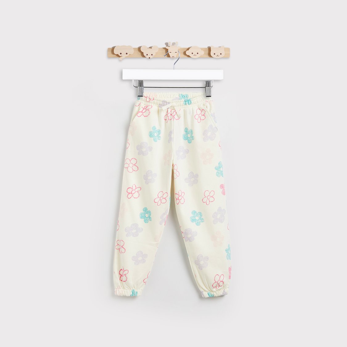 Juniors Floral Print Joggers with Pockets